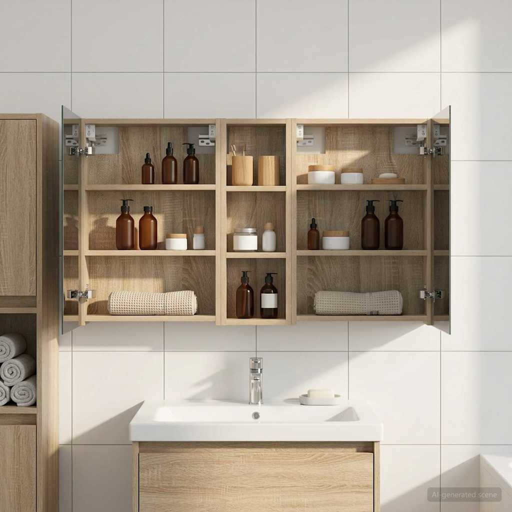 Badezimmerschrank-Set 3 pcs 80 x 10,5 x 50 cm Holzwerkstoff