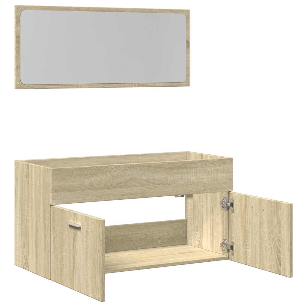 2-tlg. Badmöbel-Set Weiß Holzwerkstoff