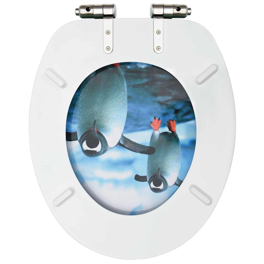 Toilettensitz MDF Deckel Schlichtes Design Weiß
