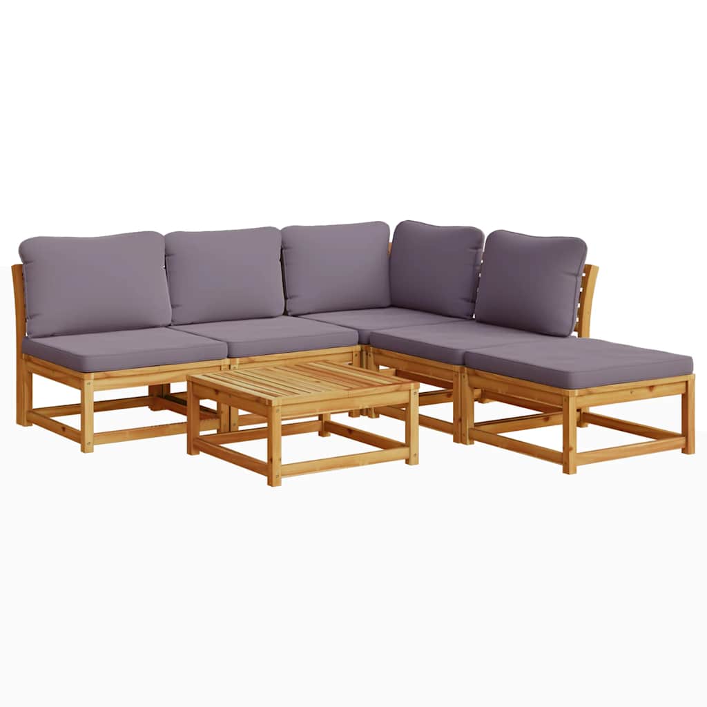 4-tlg. Garten-Lounge-Set mit Kissen Massivholz Akazie