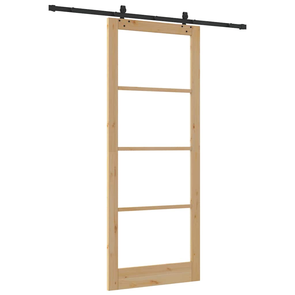 Schiebetür ORKDAL Natürlich und Schwarz 61 x 198,5 cm