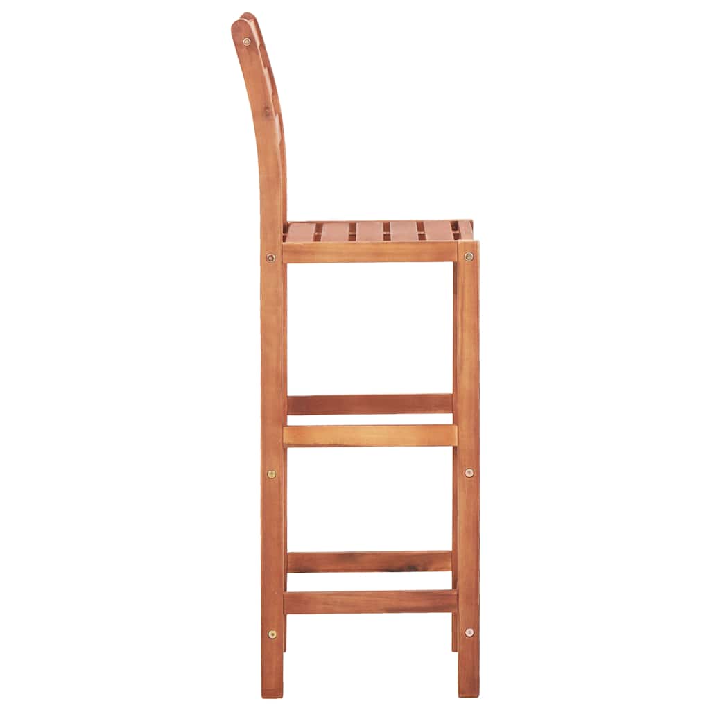 Barhocker 4 Stk. Grau Massivholz Akazie