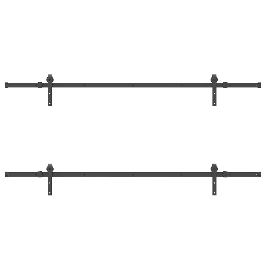 Schiebetürbeschlag-Set 305 cm Stahl Schwarz