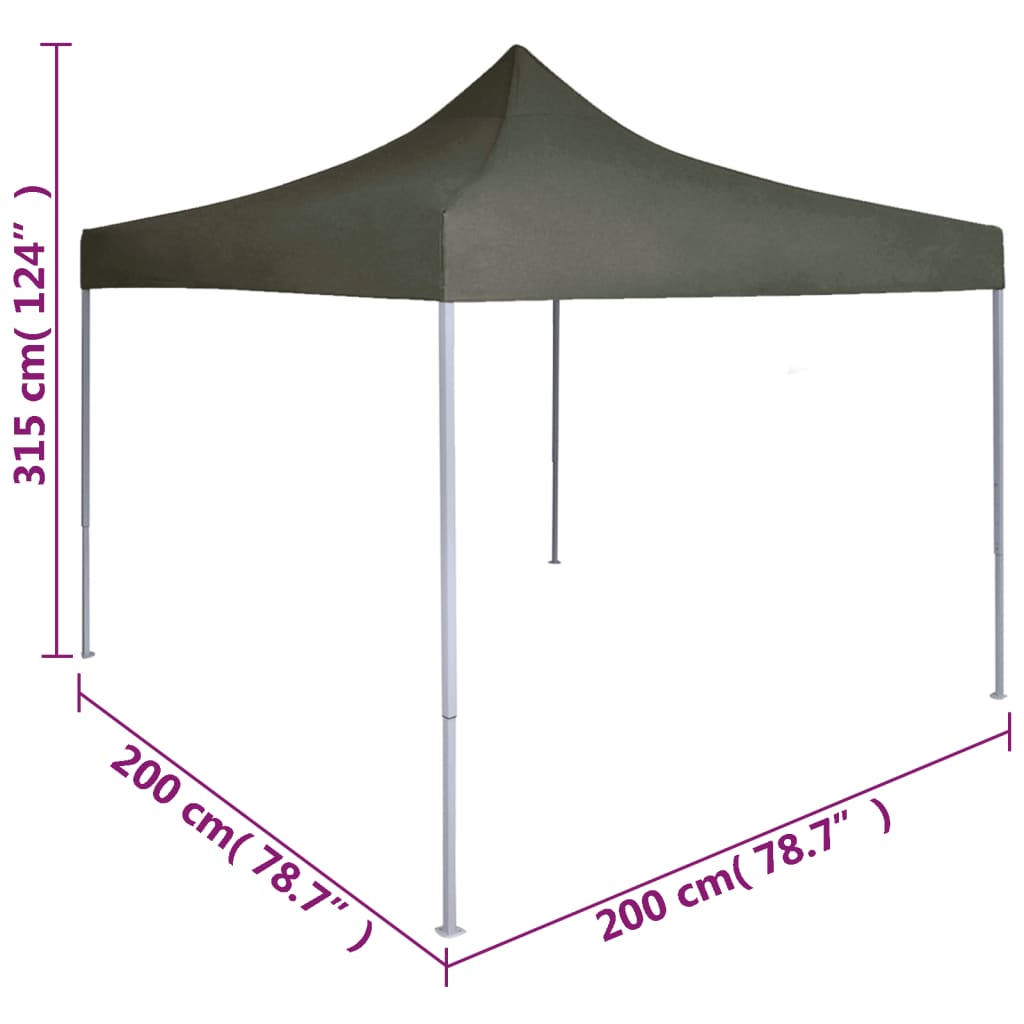 Partyzelt Faltbar Pop-Up Schwarz 200x200x306 cm