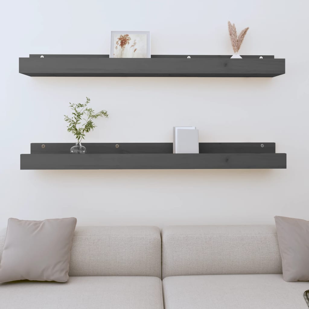Wandregale 2 Stk. 50x12x9 cm Massivholz Kiefer