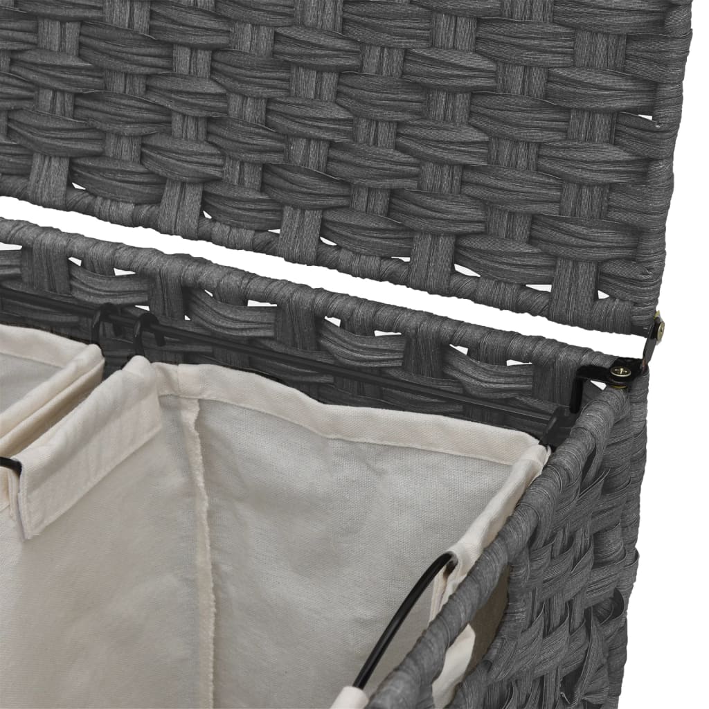 Wäschekorb mit Rollen 66x35x60 cm Rattan