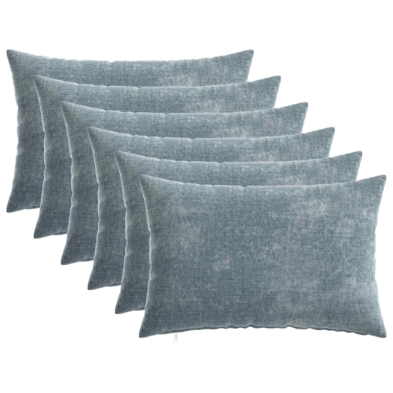 Kissenbezug 6 Stk. HEERLEN Dunkelgrau 30 x 30 cm Chenille-Stoff