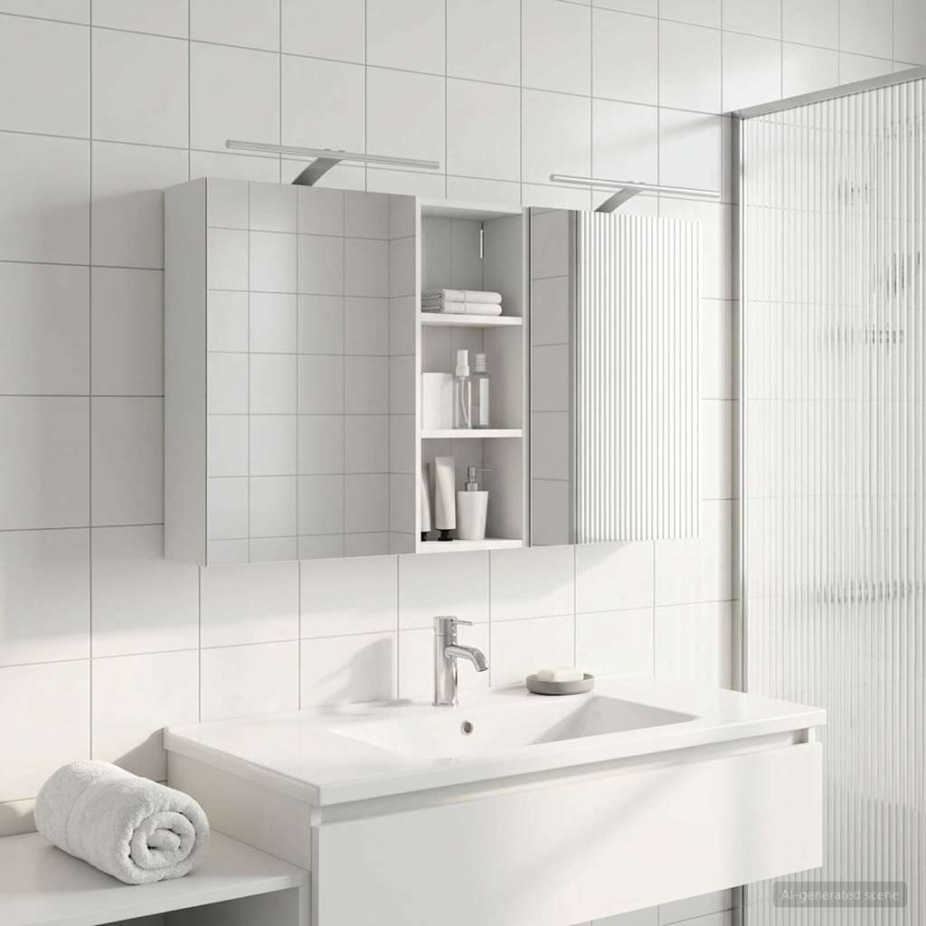 Badezimmerschrank-Set 3 pcs 80 x 10,5 x 50 cm Holzwerkstoff