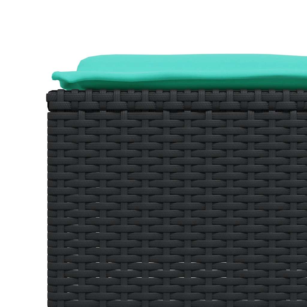 Gartenhocker mit Kissen 4 Stk. Braun Poly Rattan