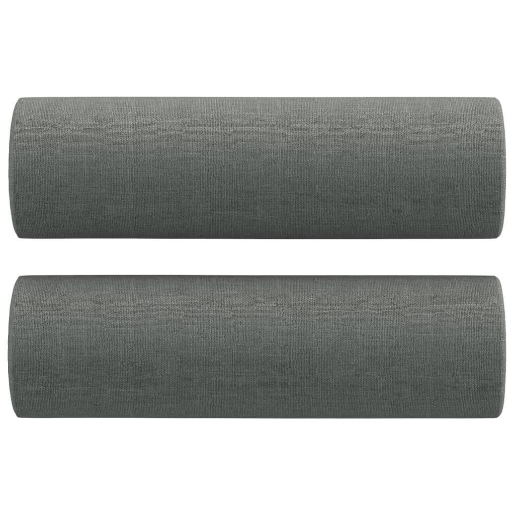 3-tlg. Sofagarnitur mit Kissen Taupe Stoff