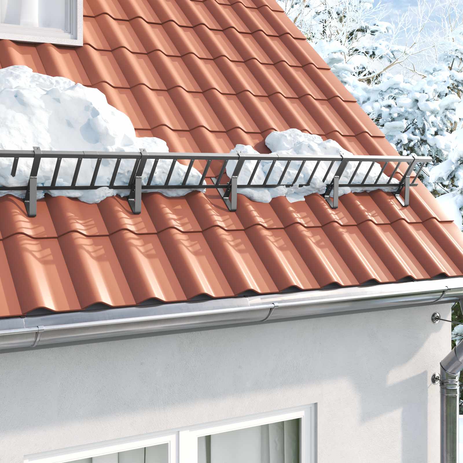 Dachschneeschild Anthrazit 100 x 29,5 x 34,5 cm Stahl