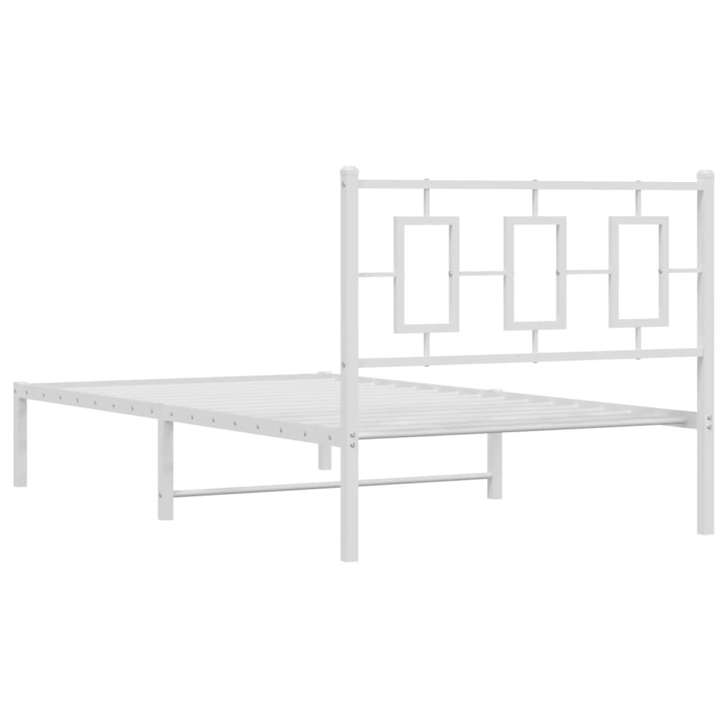 Bettgestell mit Kopf- und Fußteil Metall Weiß 180x200 cm