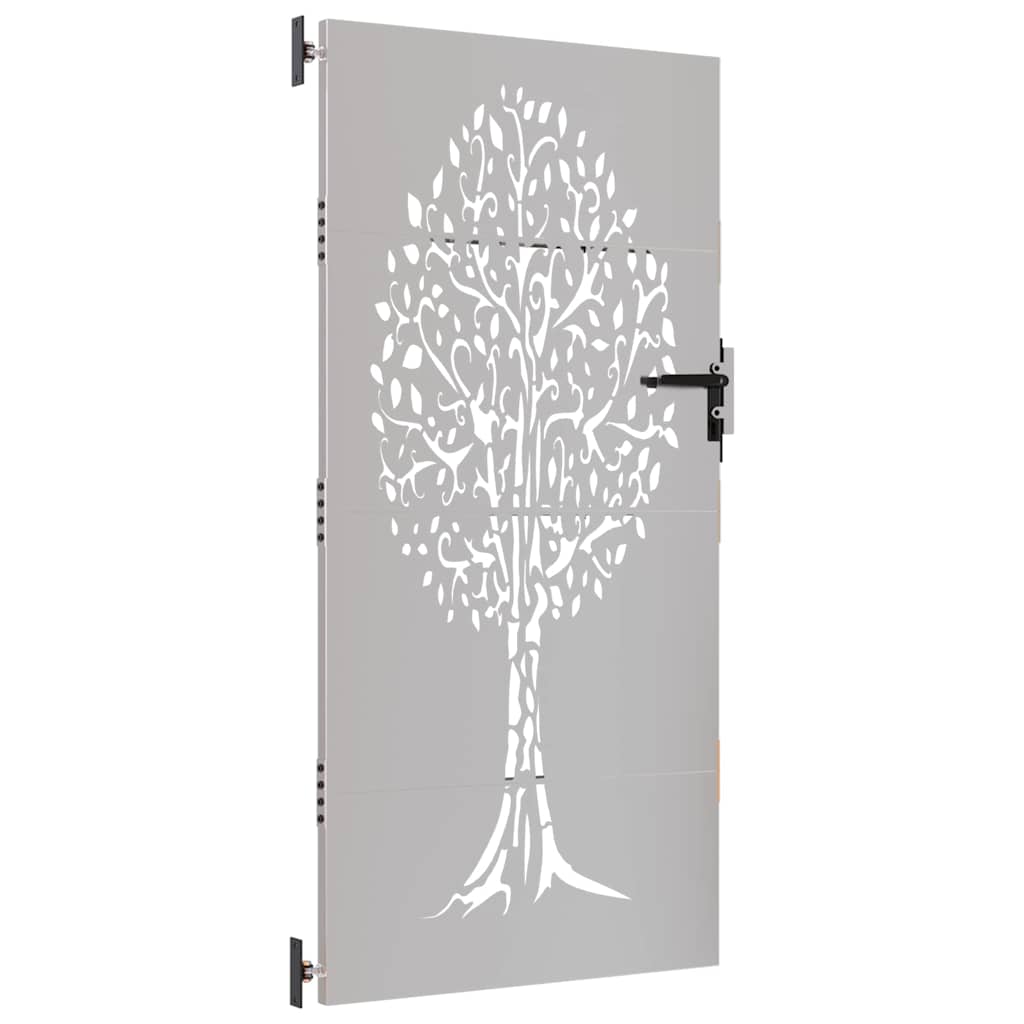 Gartentor 85x75 cm Cortenstahl Baum-Design