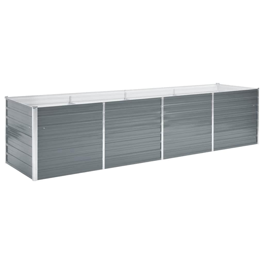 Hochbeet 160 x 80 x 77 cm Verzinkter Stahl Grau