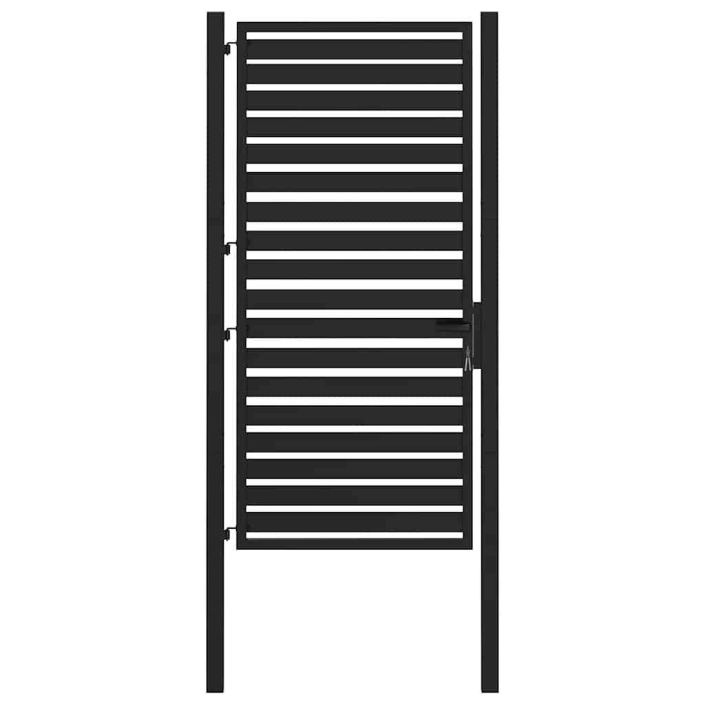Gartentor Abschließbar Schwarz 100x100 cm Aluminium