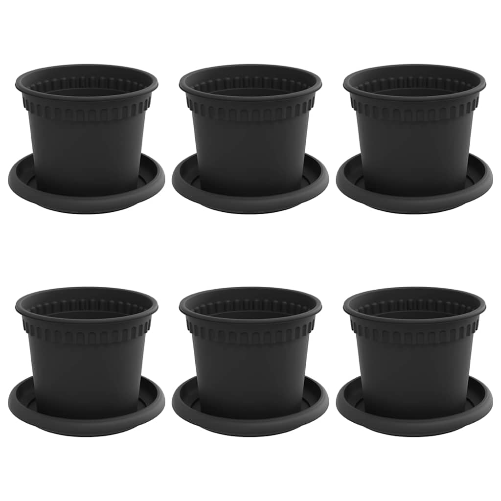 Blumentöpfe 6 pcs Ziegelrot Ø 12,5 x 10 cm Kunststoff