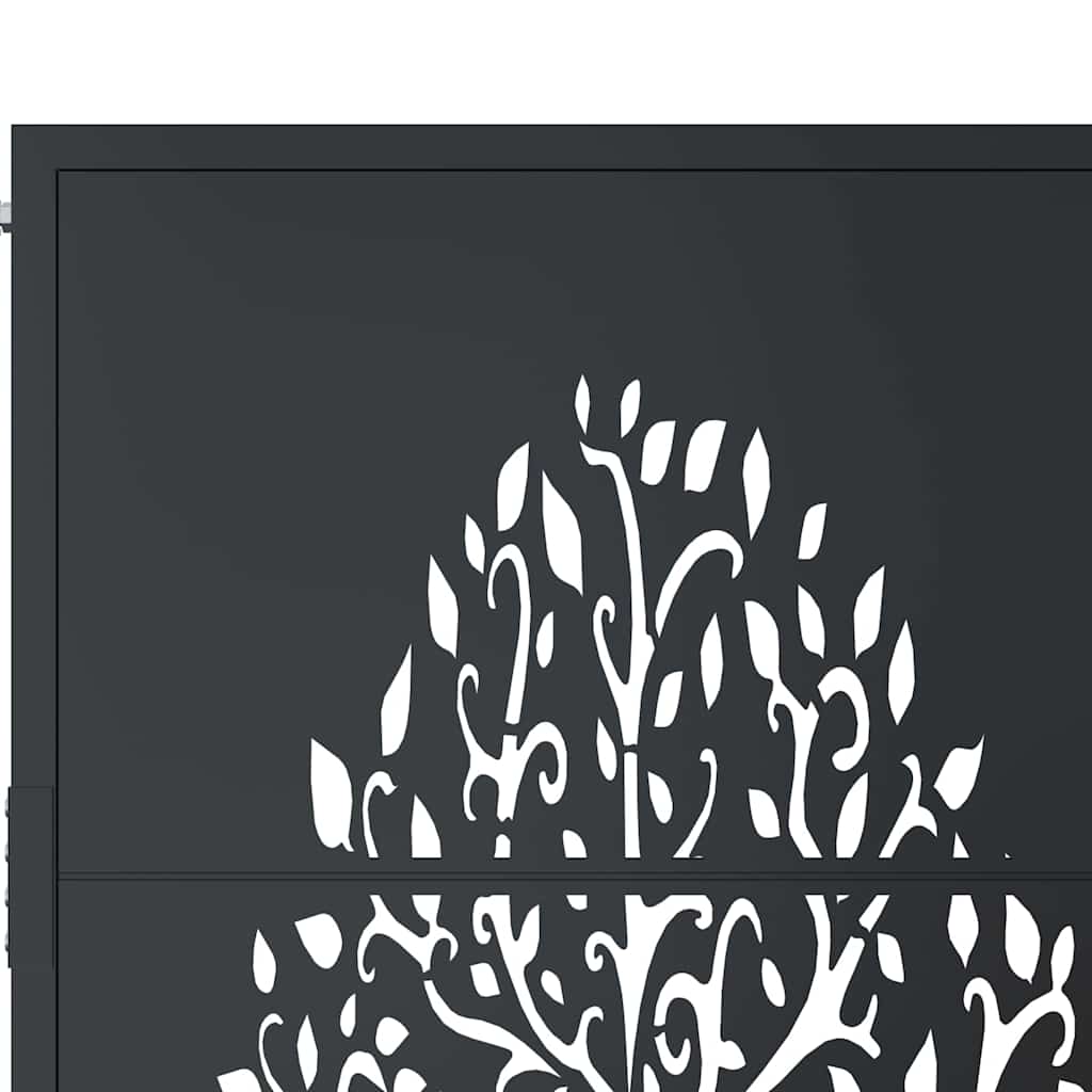 Gartentor Anthrazit 100x75 cm Stahl Baum-Design