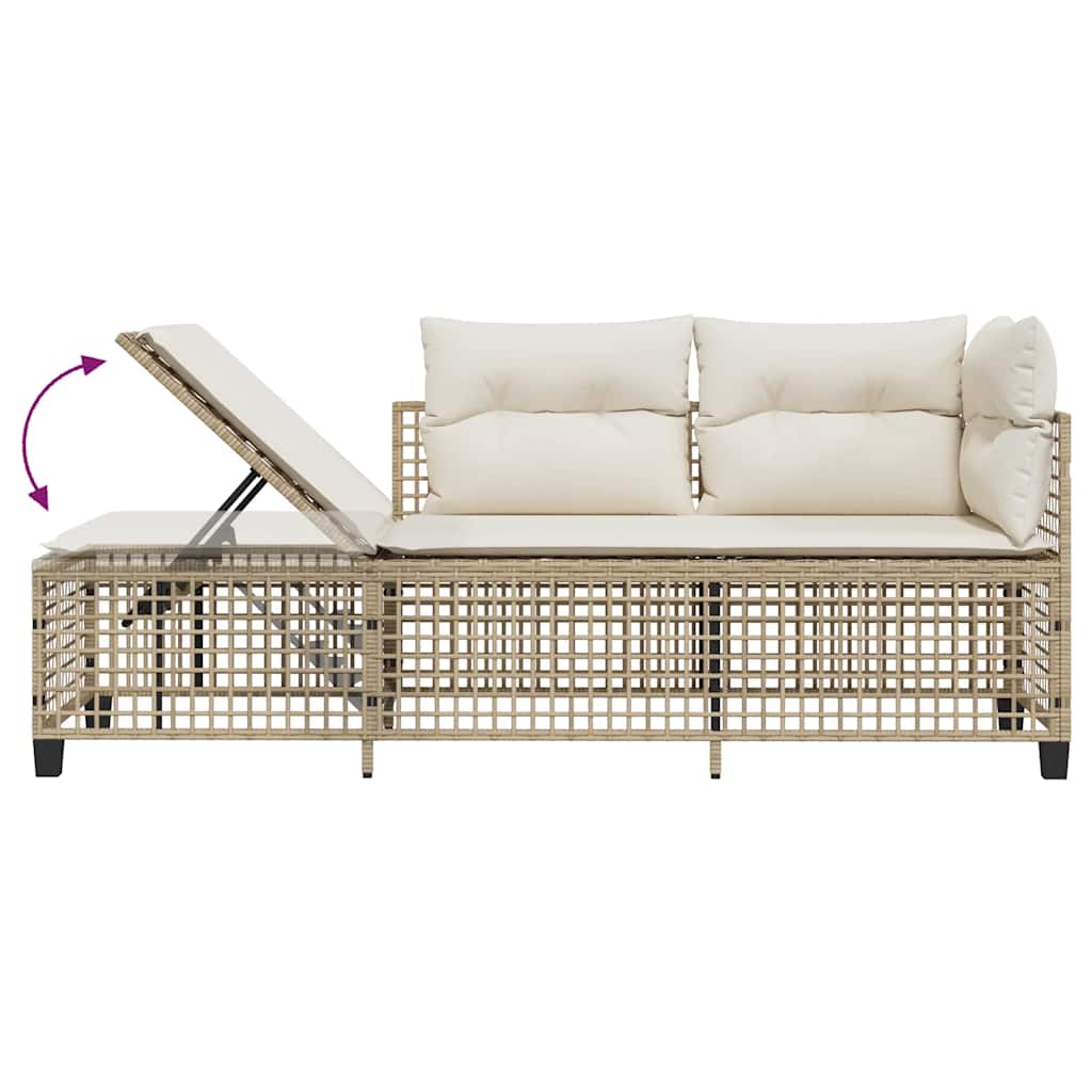3-tlg. Garten-Ecksofa-Set mit Kissen Schwarz Poly Rattan