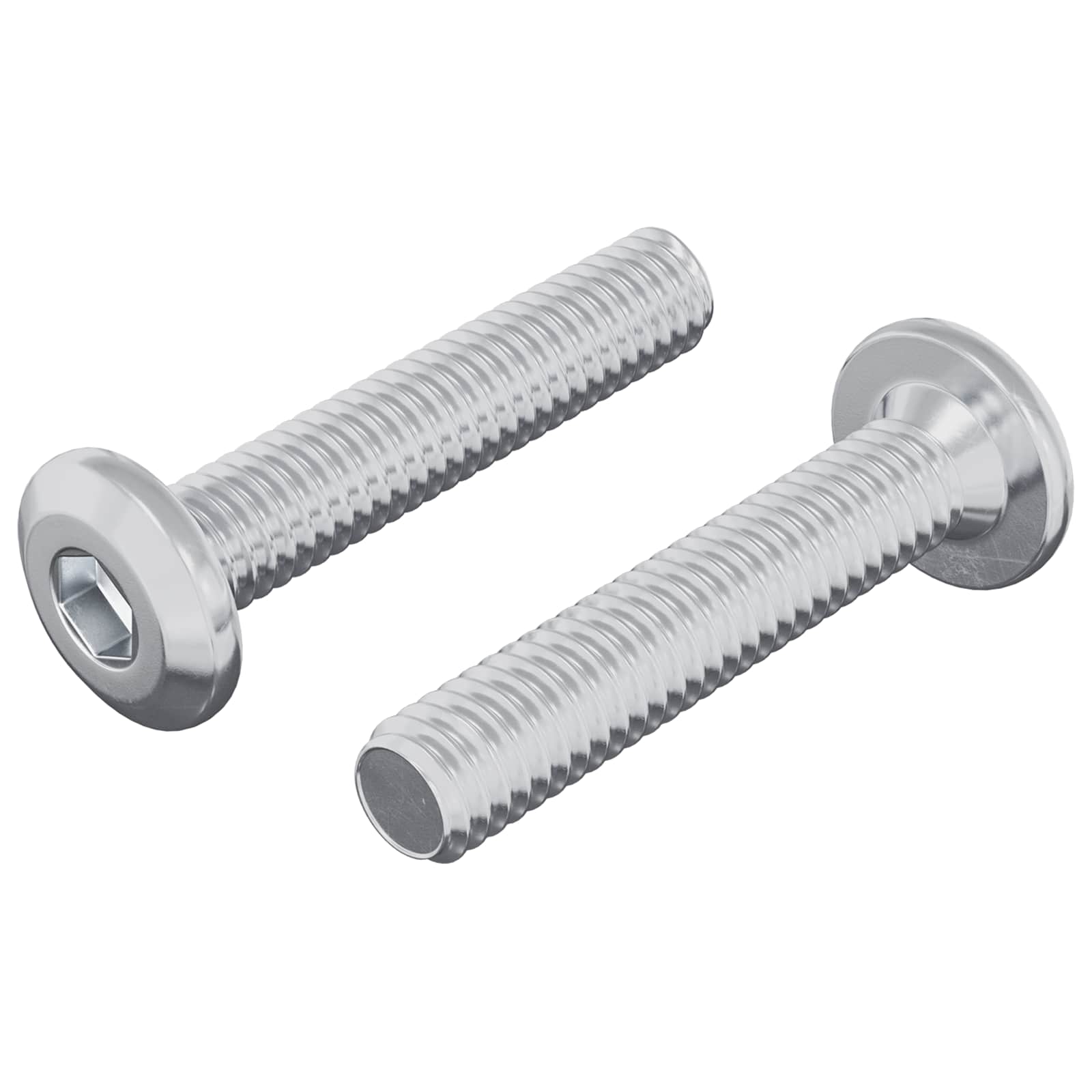 Kopf-Sicherungsschraube 2 pcs Silber M6 x 15 mm Stahl