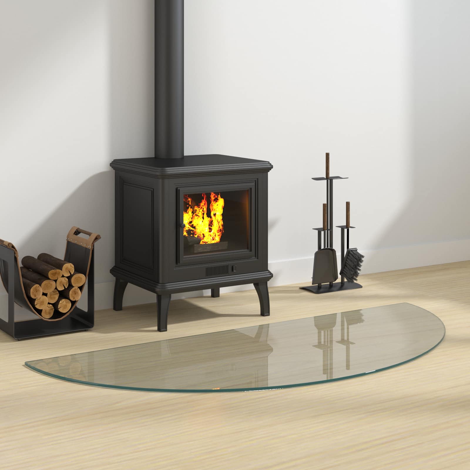 Feuerstelle Glasplatte Transparent 800 x 500 mm Glas