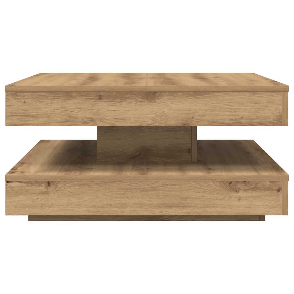 Couchtisch 360-Grad Drehbar Weiß 90x90x34,5 cm