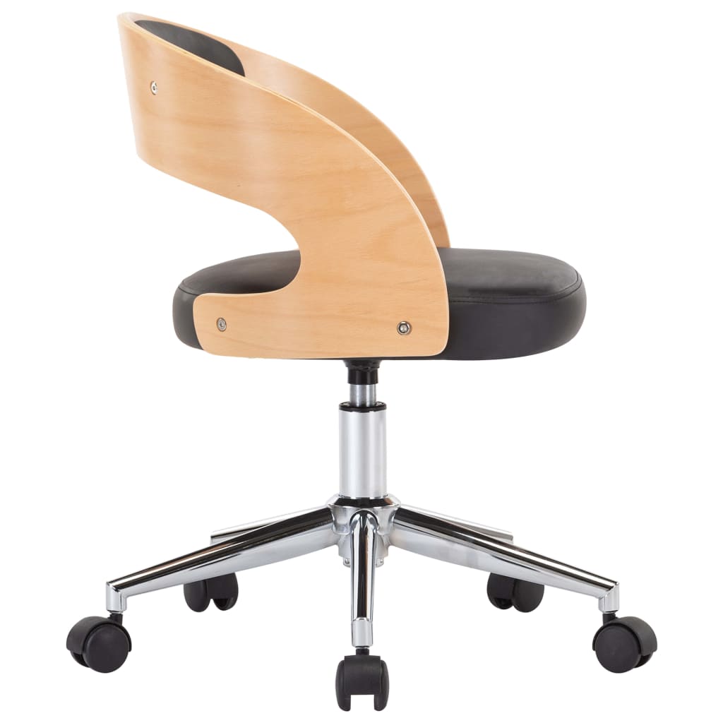Drehbarer Bürostuhl Taupe Bugholz und Stoff