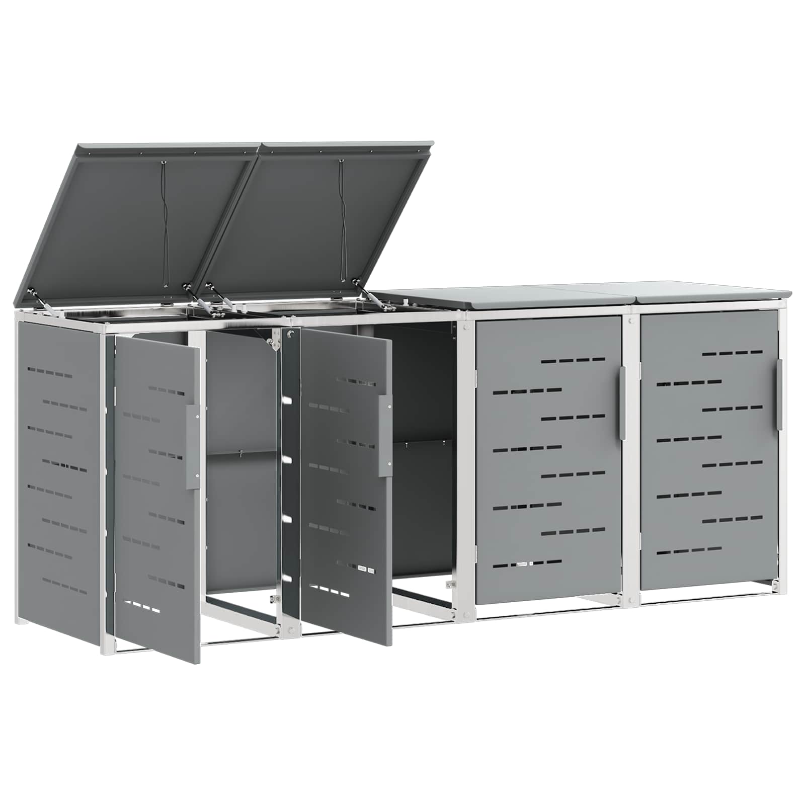 Mülltonnenbox for 2 Bins 240L Edelstahl Schwarz