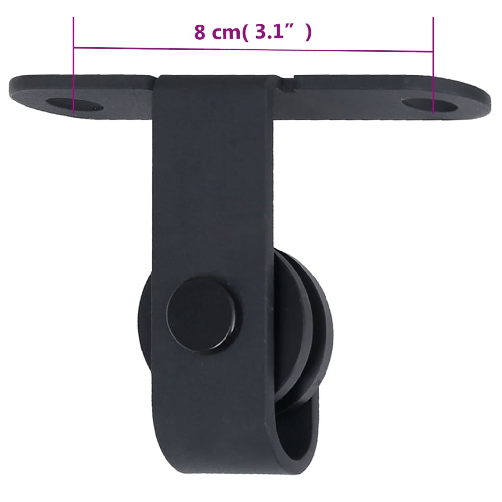 Schiebetürbeschlag Set für Schranktüren 91 cm Karbonstahl