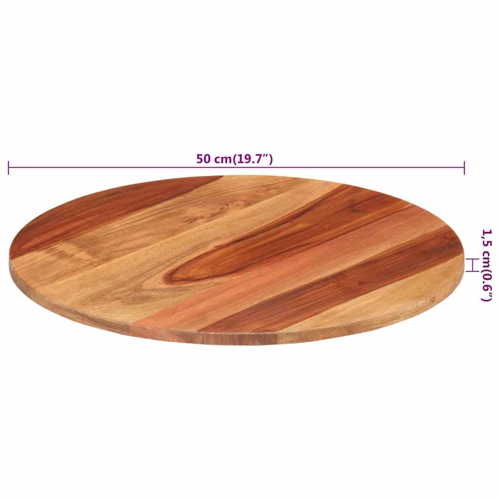 Tischplatte Massivholz Akazie Rund 15-16 mm 40 cm