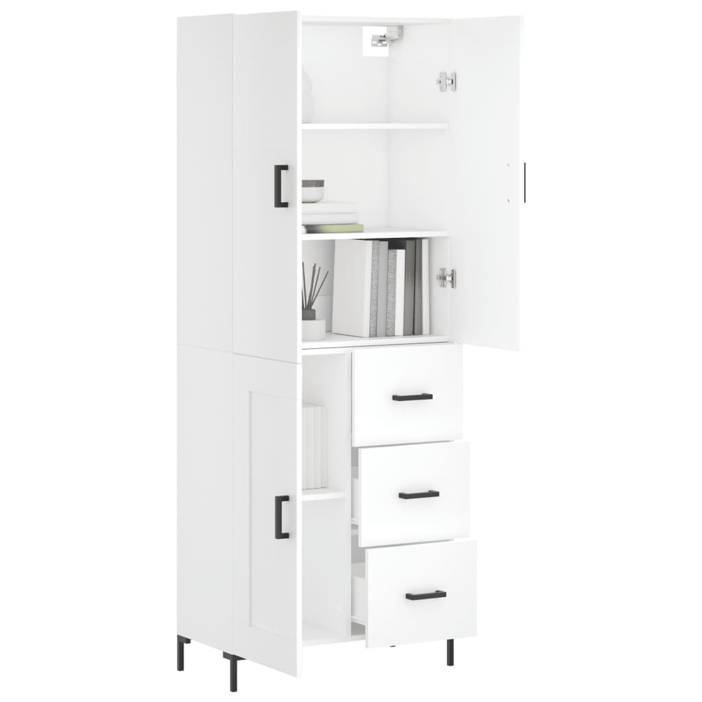 Highboard Betongrau 69,5x34x180 cm Holzwerkstoff