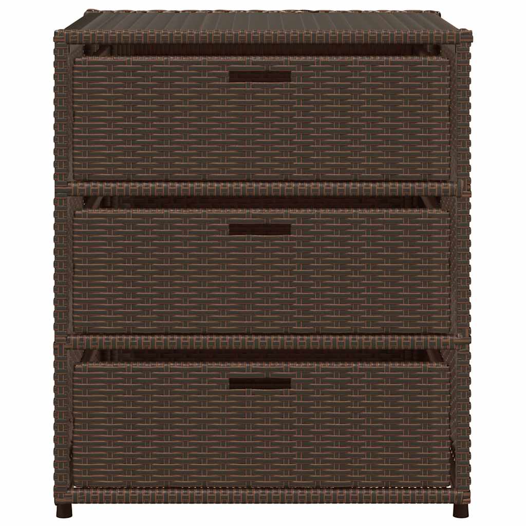 Gartenschrank Schwarz 55x59x80 cm Poly Rattan