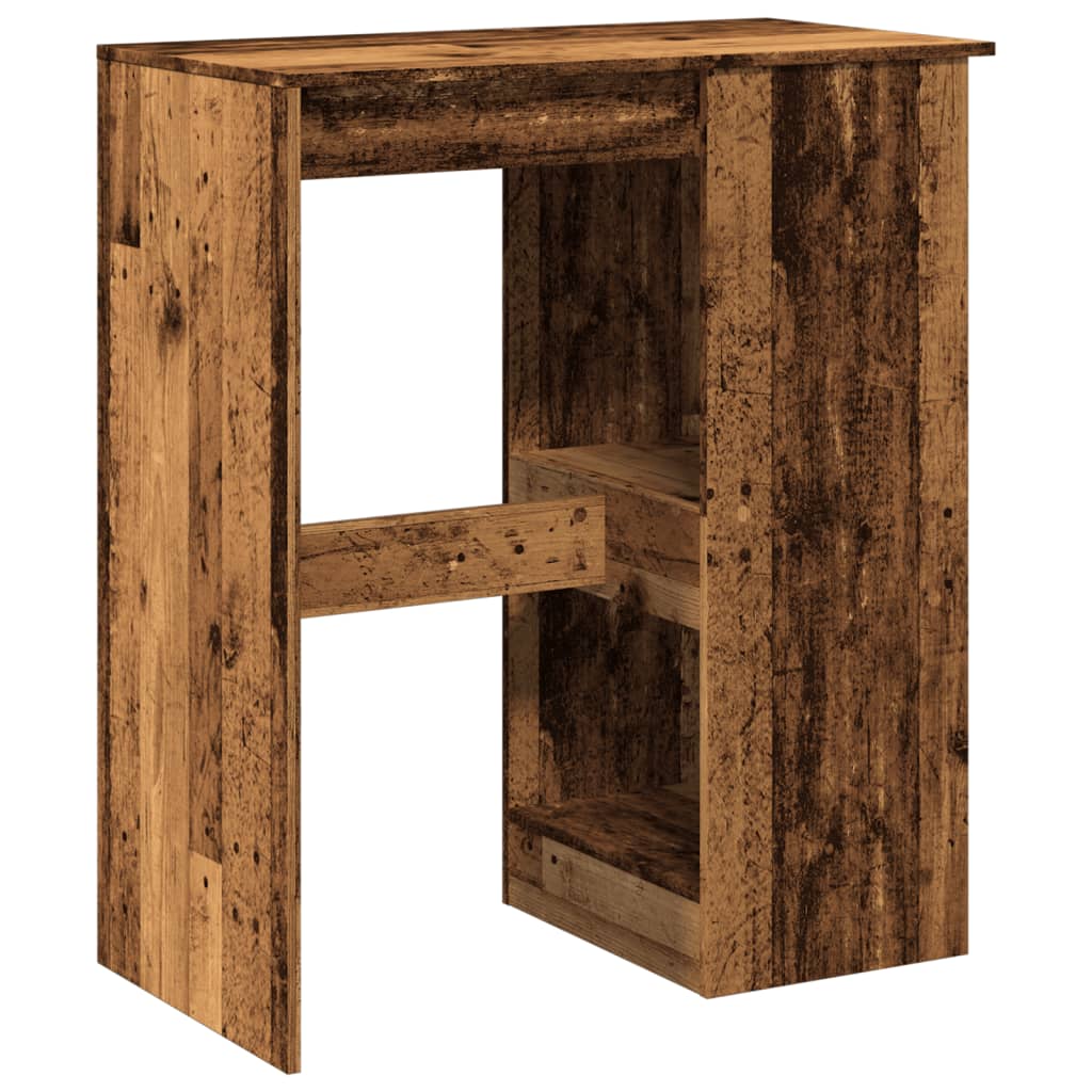 Bartisch mit Regal Schwarz Eichen-Optik 90 x 47,5 x 103,5 cm