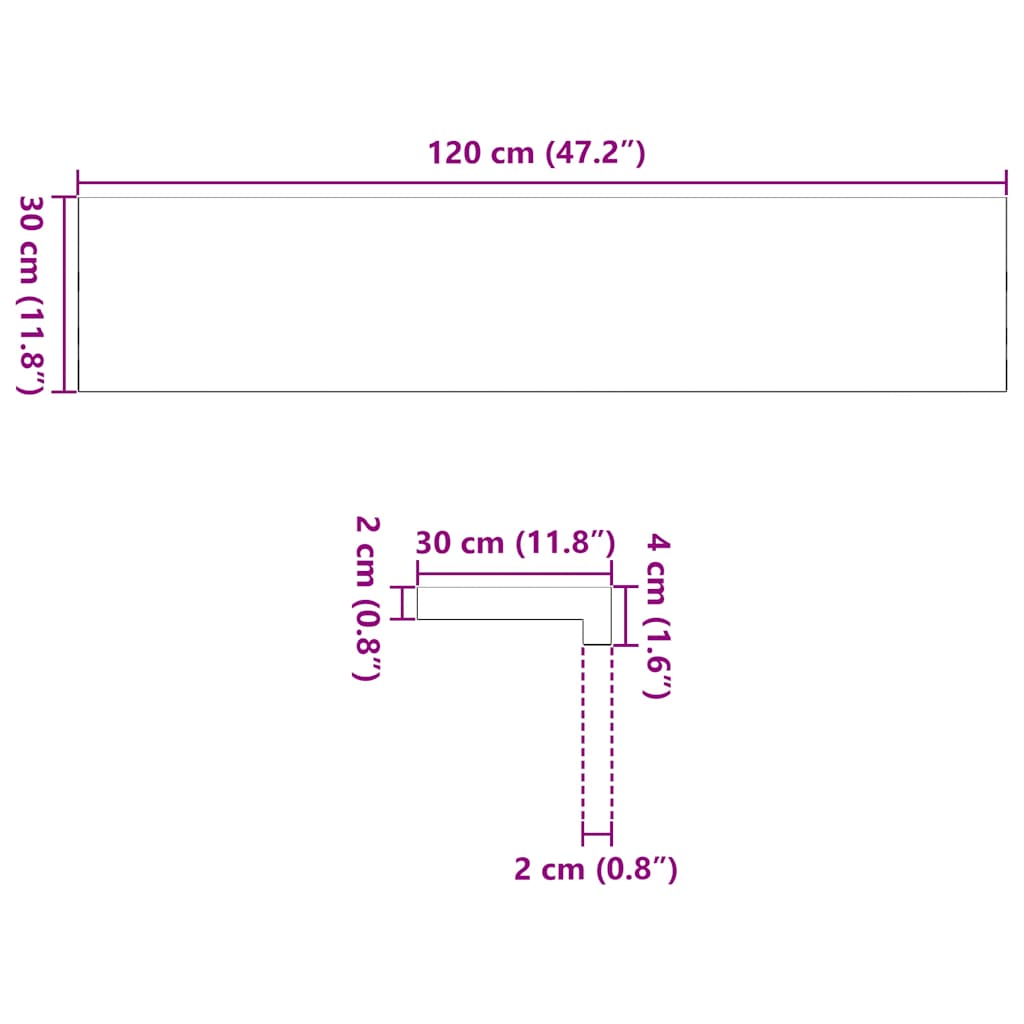 Treppenstufen 4 Stk. Unbehandelt 70x25x2 cm Massivholz Eiche