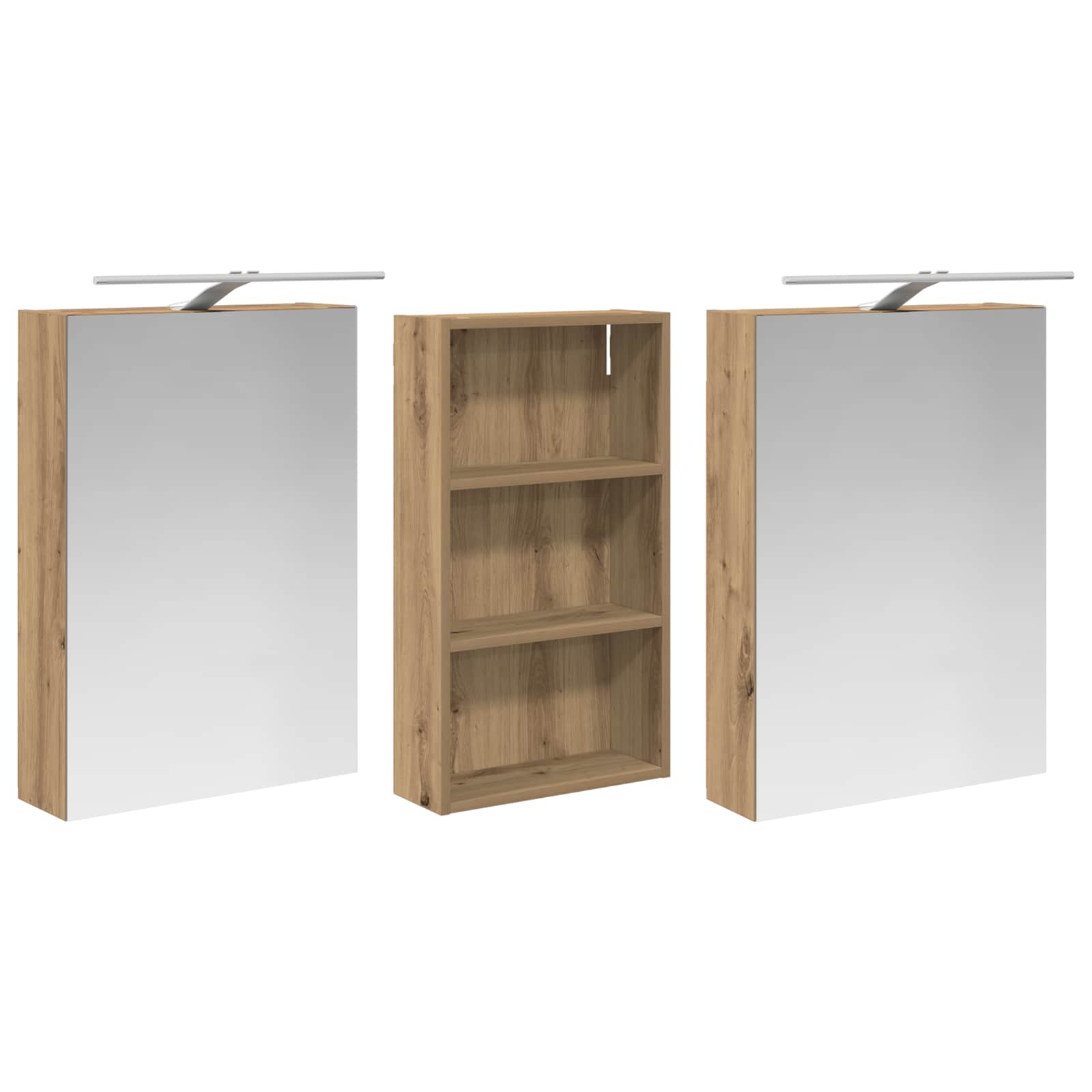 Badezimmerschrank-Set 3 pcs 80 x 10,5 x 50 cm Holzwerkstoff