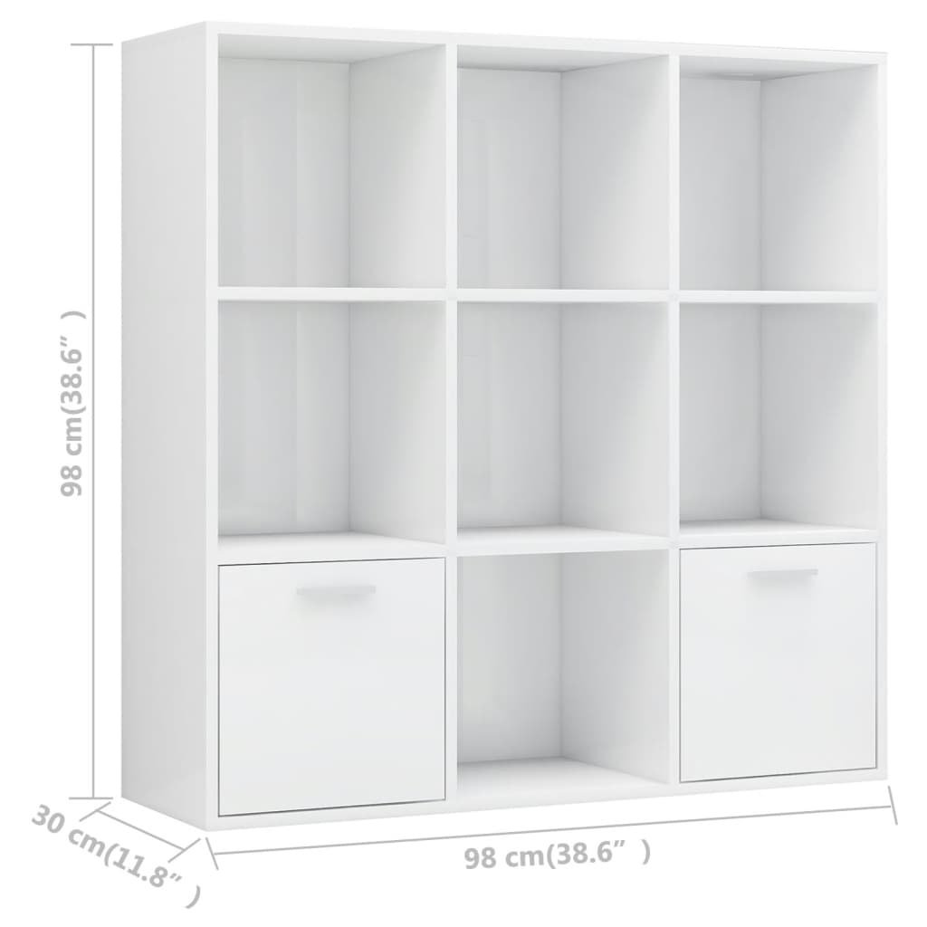 Bücherregal Weiß 98x30x98 cm Holzwerkstoff