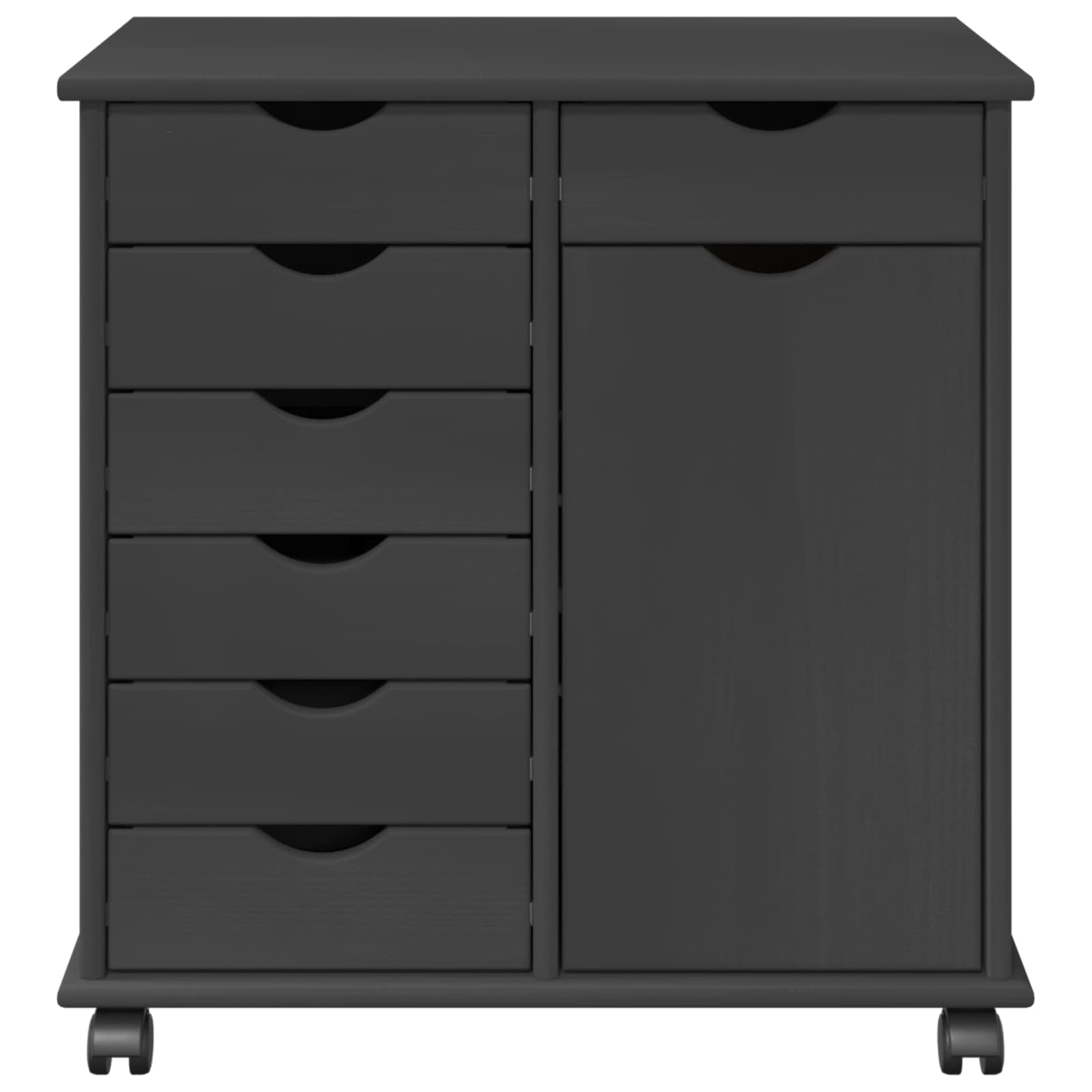 Rollschrank Honigbraun 63,5 x 39 x 65,5 cm Massivholz Kiefer