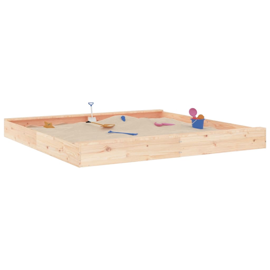 Sandkasten mit Sitzen Honigbraun Quadratisch Massivholz Kiefer