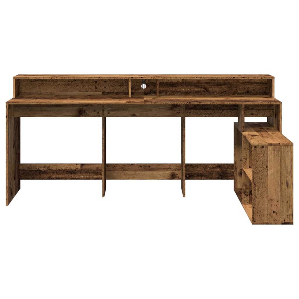 LED-Schreibtisch Weiß 200x104x91 cm Holzwerkstoff