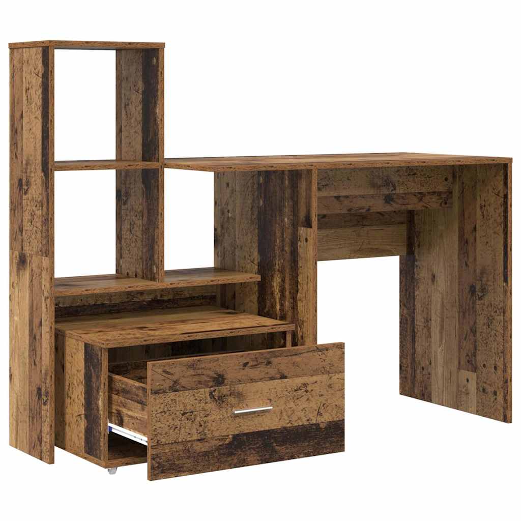 Schreibtisch mit Regal Weiß 131,5 x 50 x 106,5 cm Holzwerkstoff