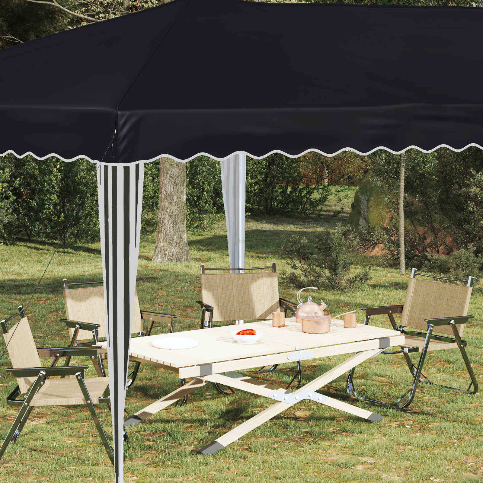 Pop-up Partyzelt 575 x 290 x 245 cm Creme