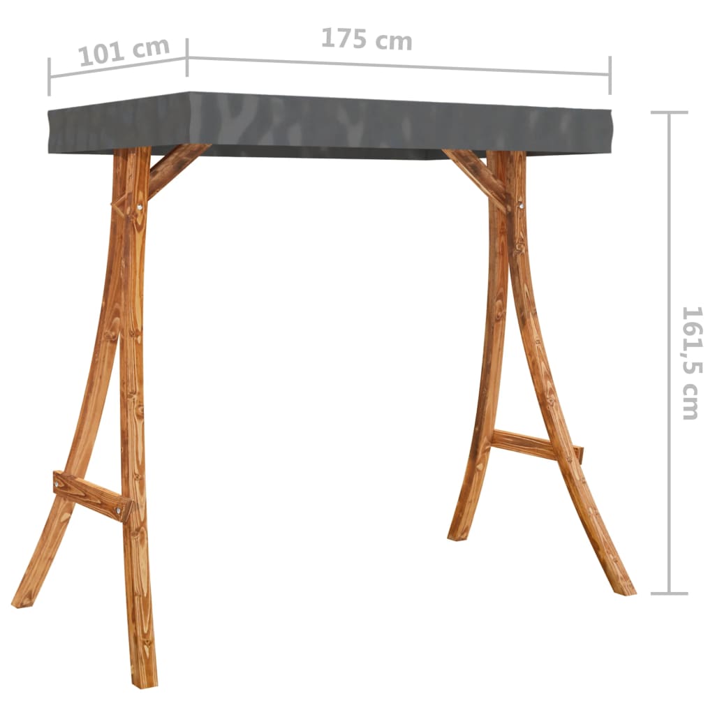 Schaukelgestell mit Dach Creme Bugholz Massiv Teak-Finish