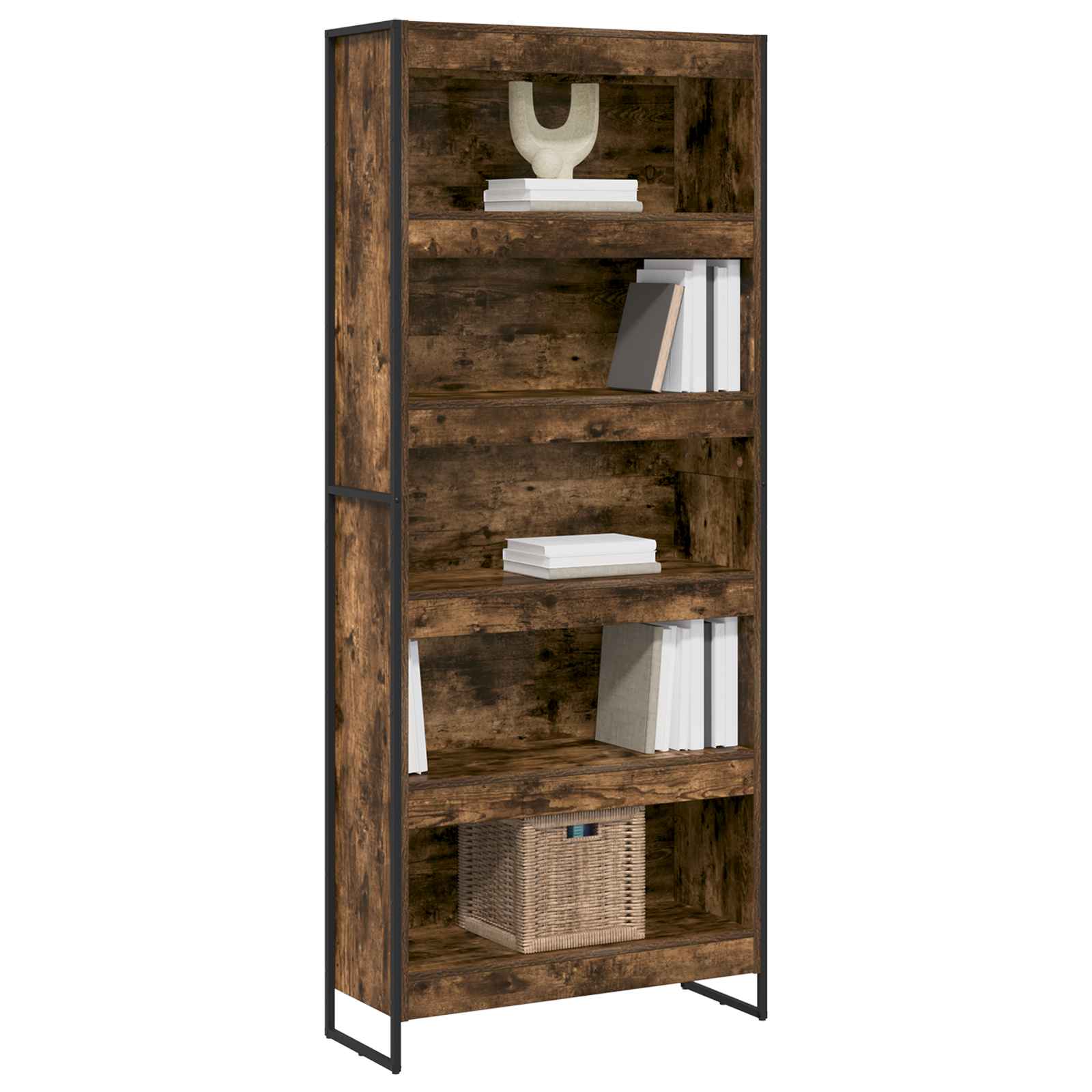 Bücherregal 2 pcs Schwarz Eichen-Optik 60 x 30 x 189,5 cm