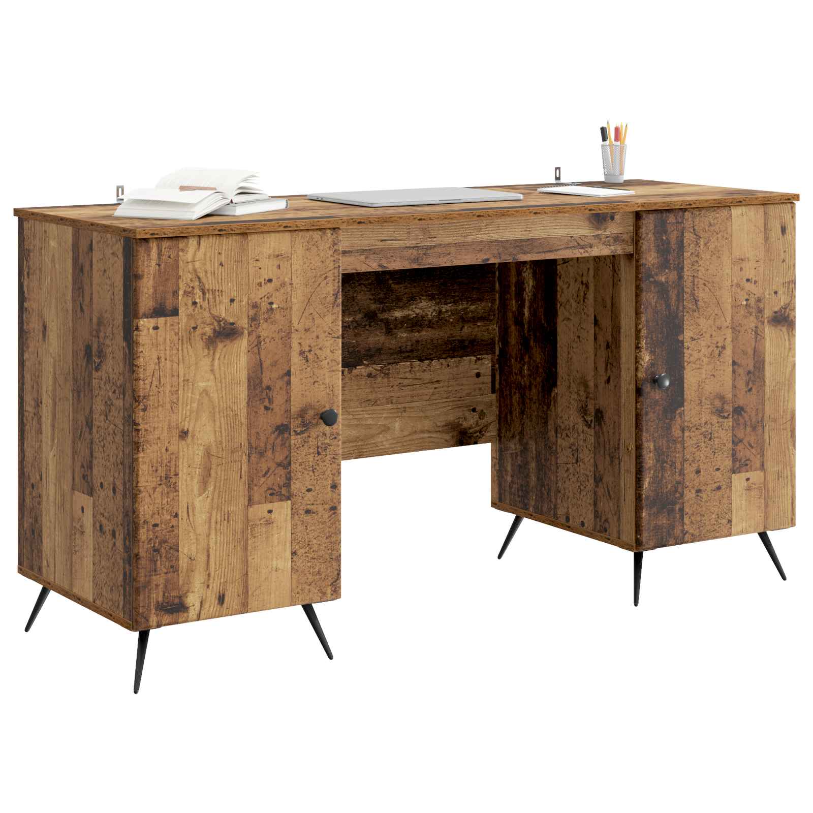 Schreibtisch mit Regal Schwarz 142,5 x 50 x 75 cm Holzwerkstoff