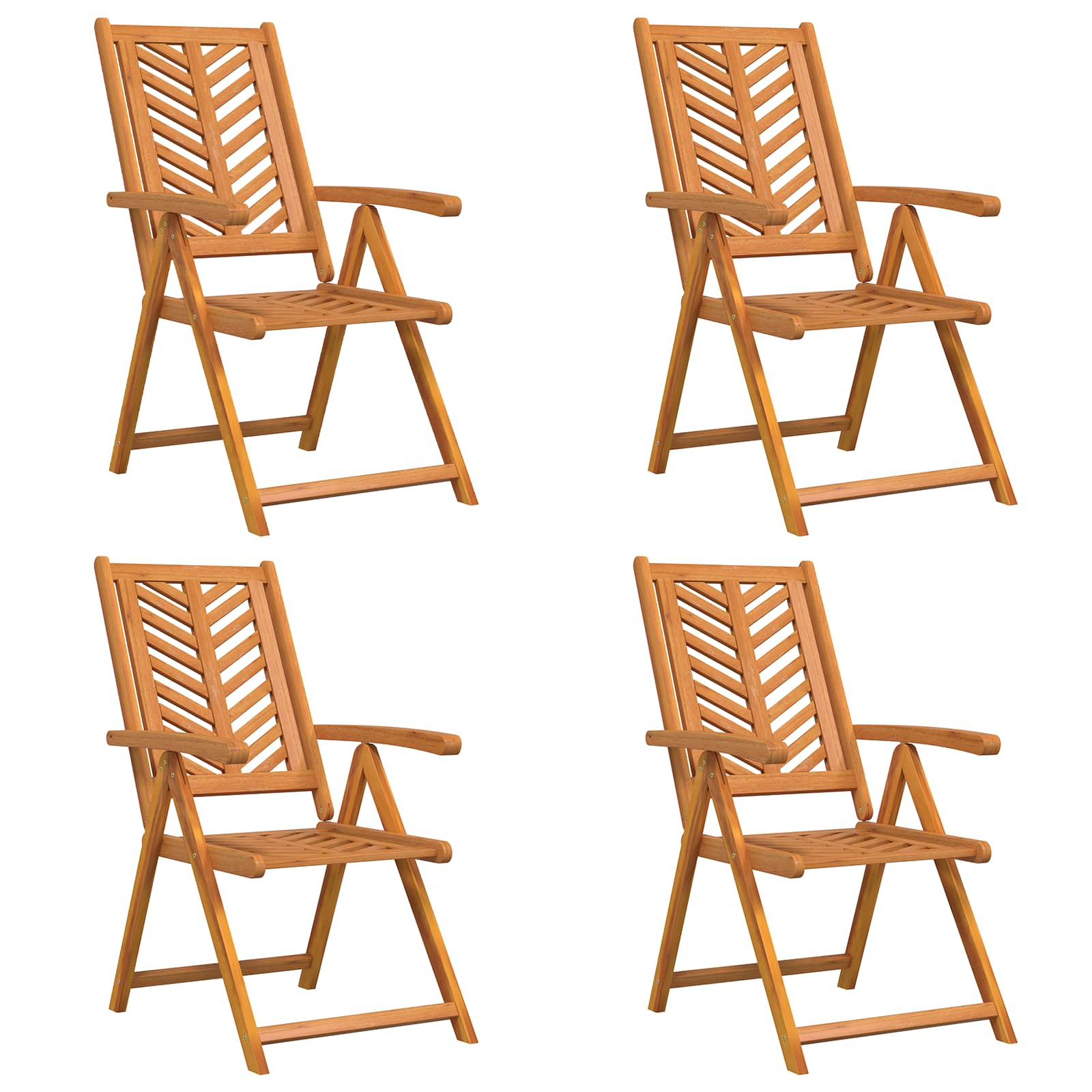 Gartenstuhl 4 pcs Braun Massivholz Akazie