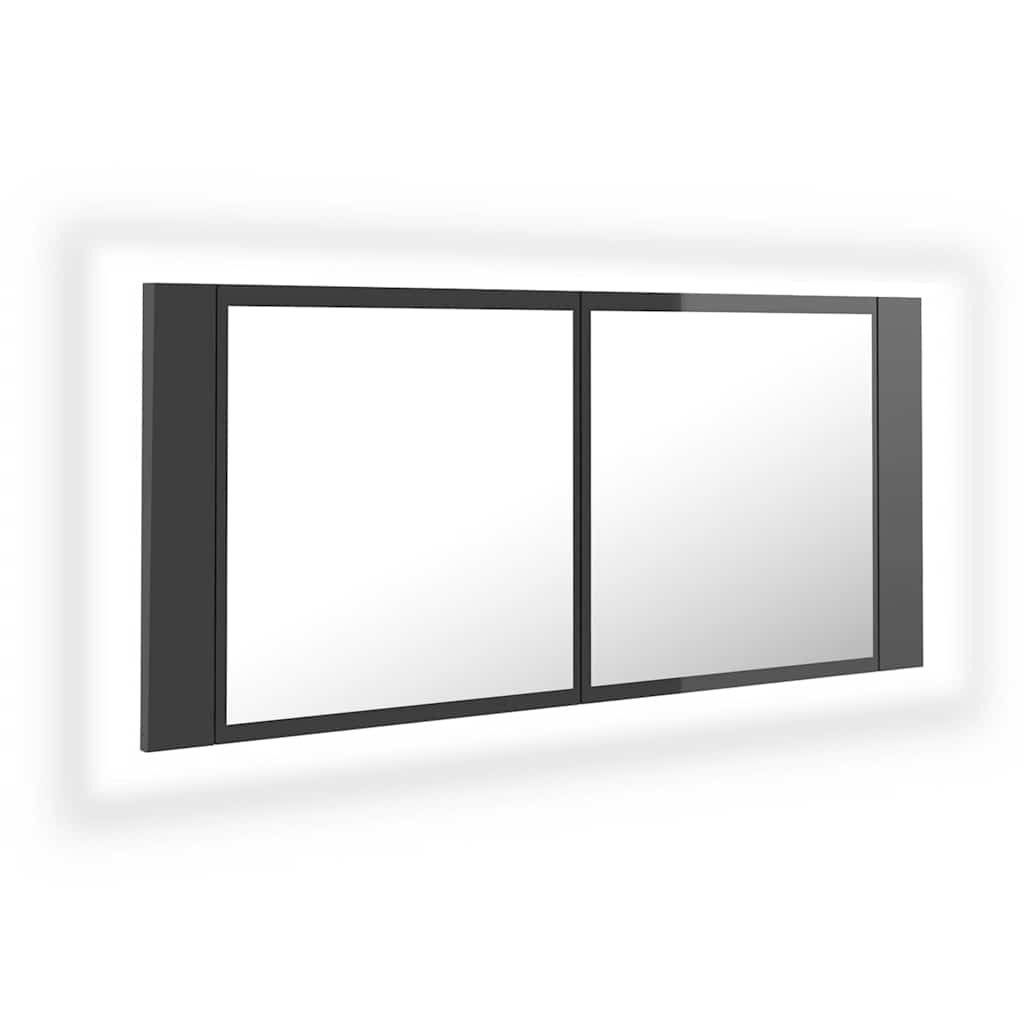 LED-Bad-Spiegelschrank Weiß 100x12x45 cm Acryl