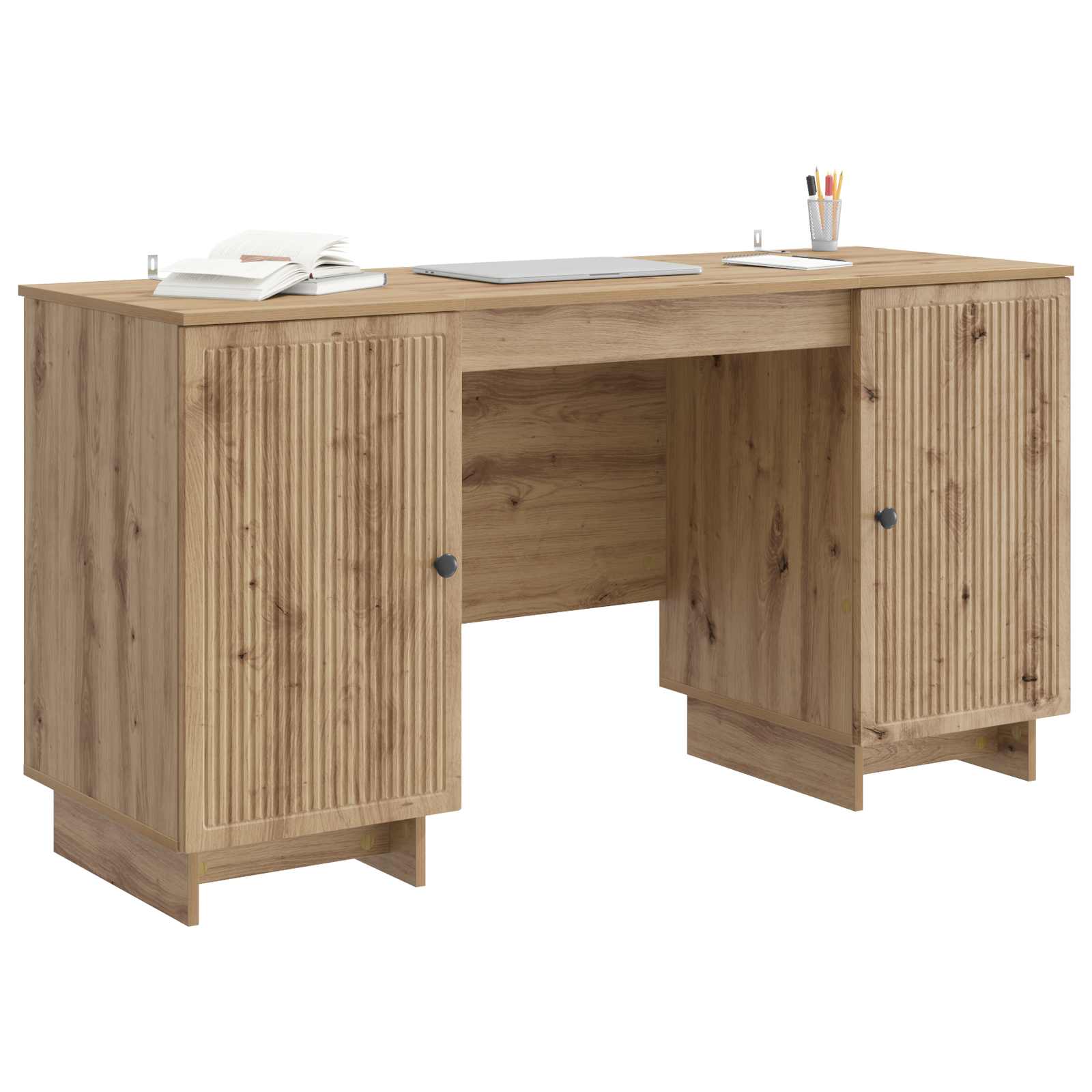 Schreibtisch Schwarz Holzwerkstoff 142,5 x 50 x 75 cm