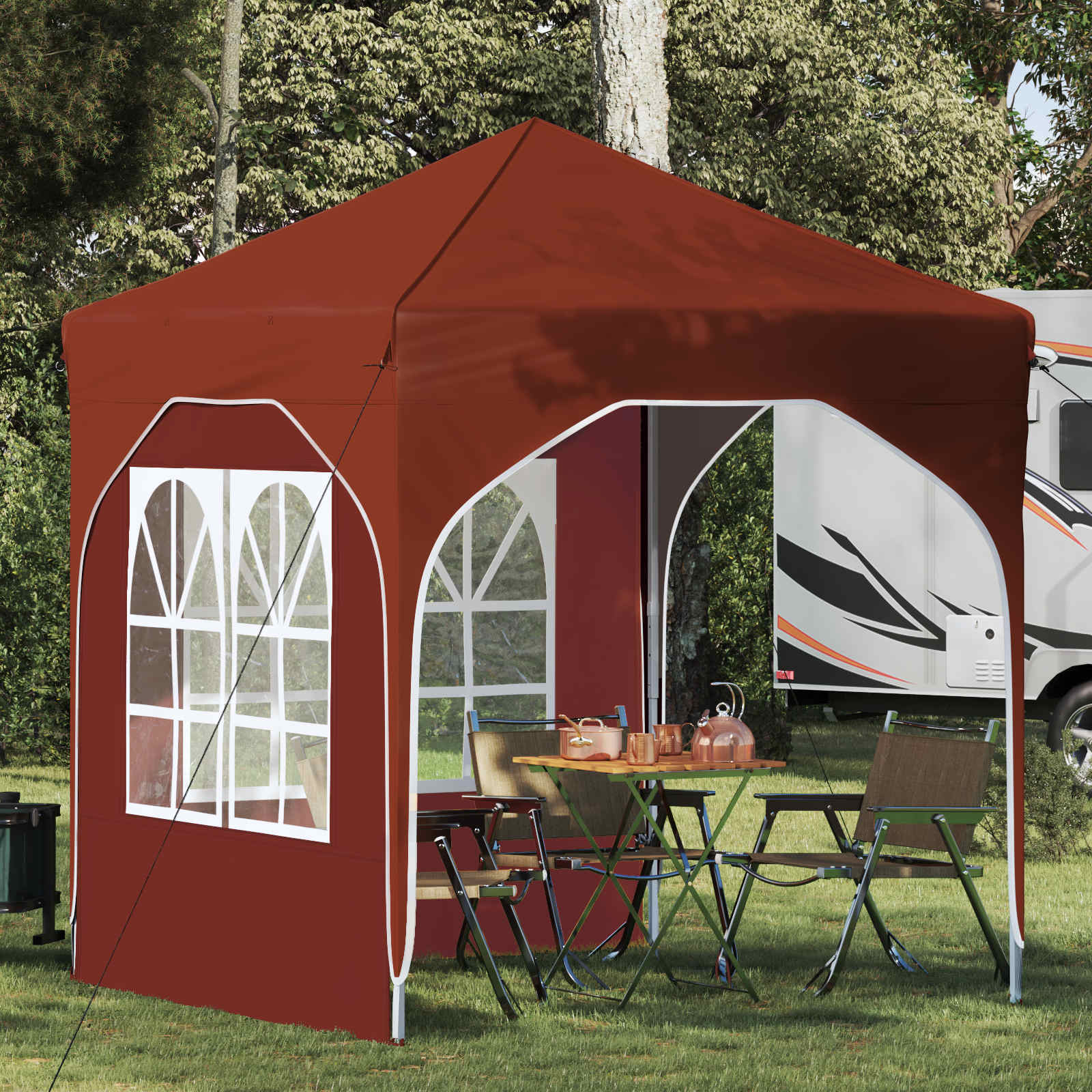 Pop-up Partyzelt 194 x 194 x 245 cm Creme