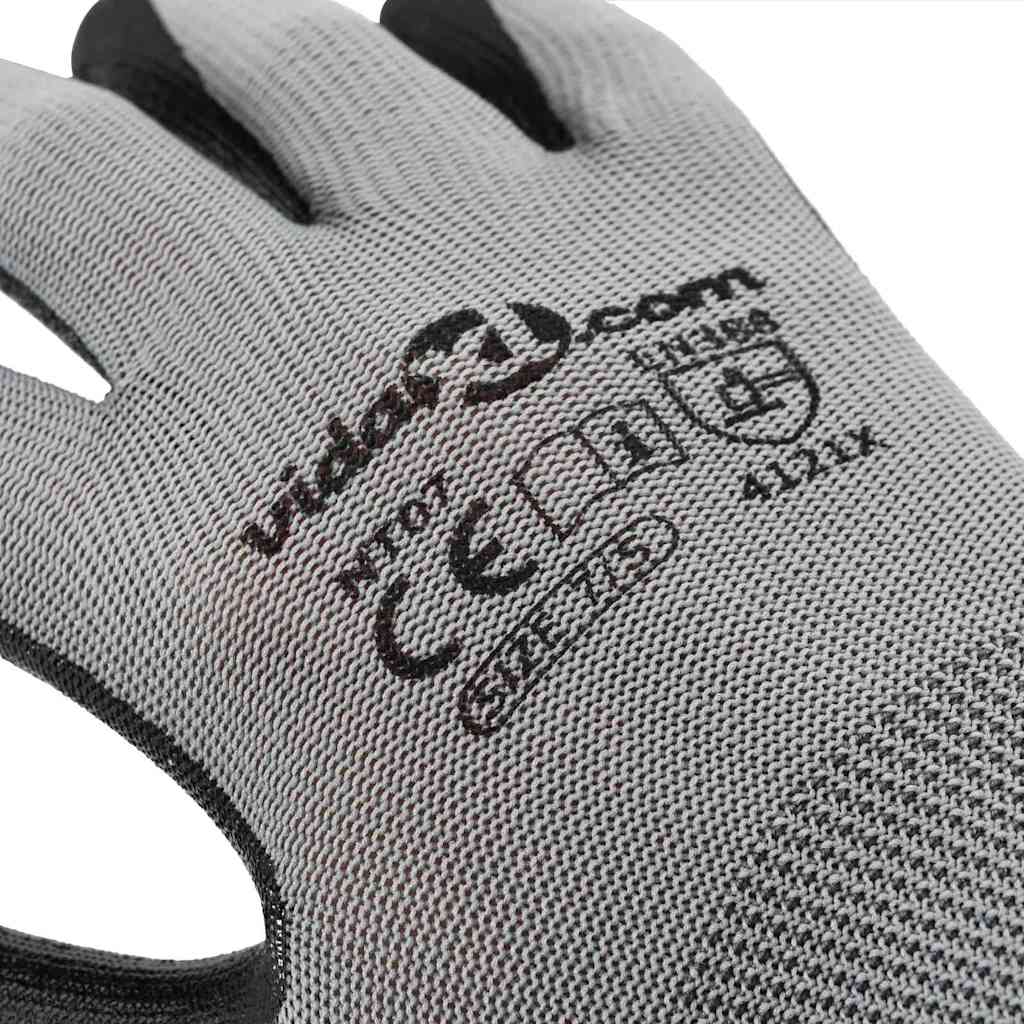 Arbeitshandschuhe 12 pcs Grau und Schwarz 7 / S Polyester