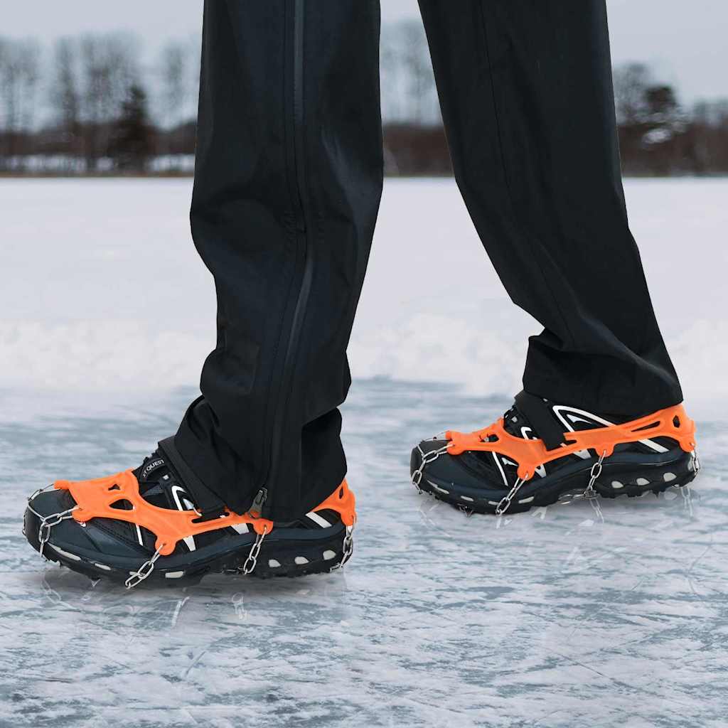 Eiskrallen für Schuhe mit 10 Spikes Orange S