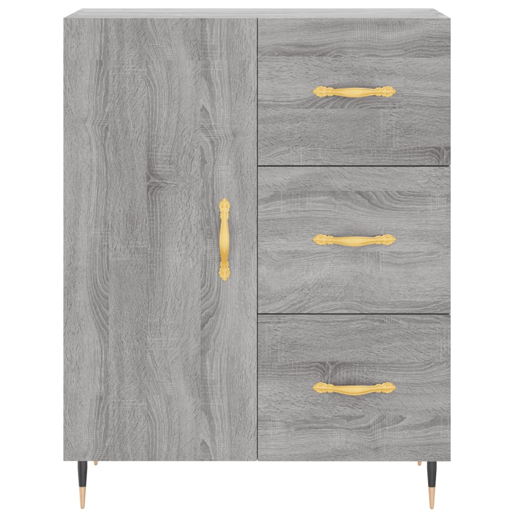 Highboard Betongrau 69,5x34x180 cm Holzwerkstoff